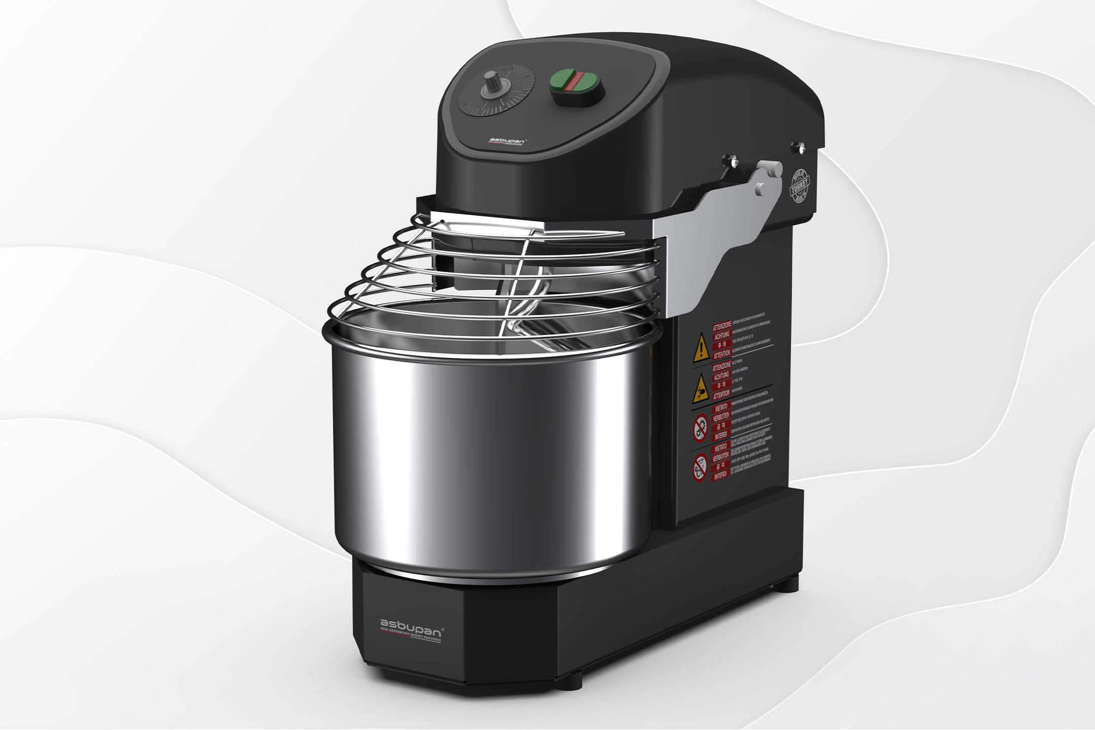 Dijital zamanlayıcı ve hız ayar paneline sahip, küçük işletmeler için ideal spiral hamur karıştırıcı