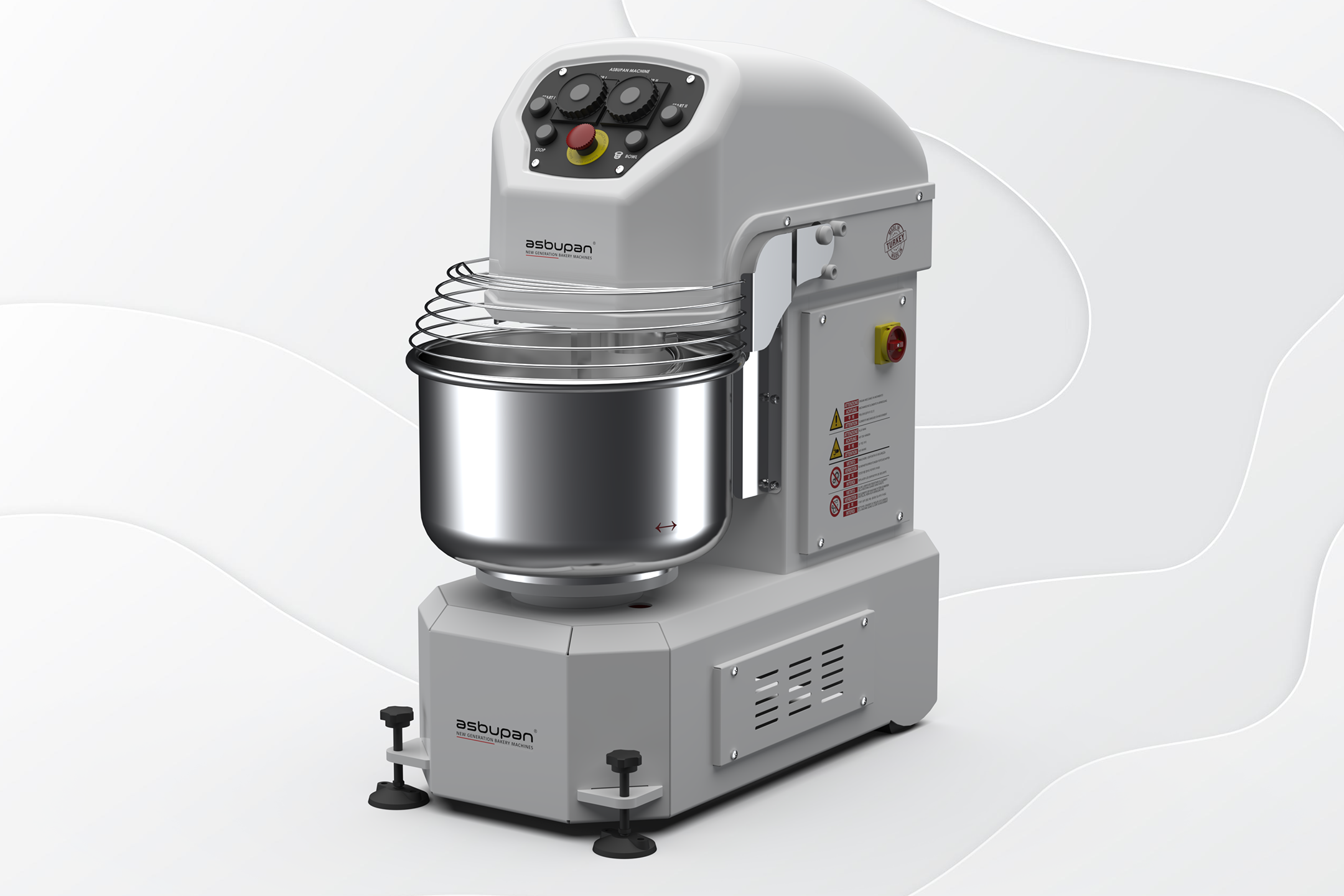 Yüksek verimli, 12 kg un kapasiteli otomatik spiral yoğurucu maki