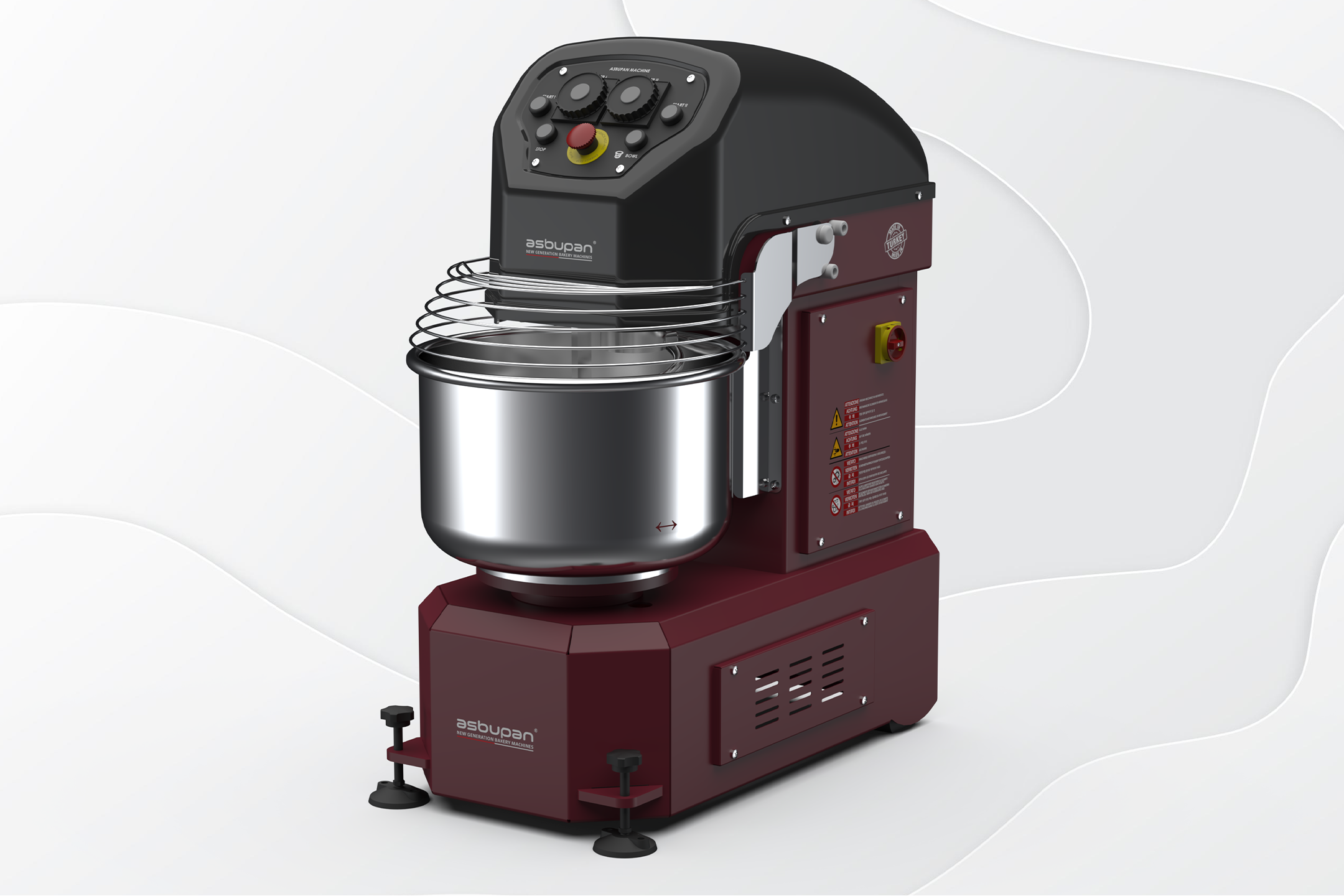 Dijital zaman ayarı ve hız kontrol paneline sahip 12 kg un kapasiteli endüstriyel yoğurma makinesi