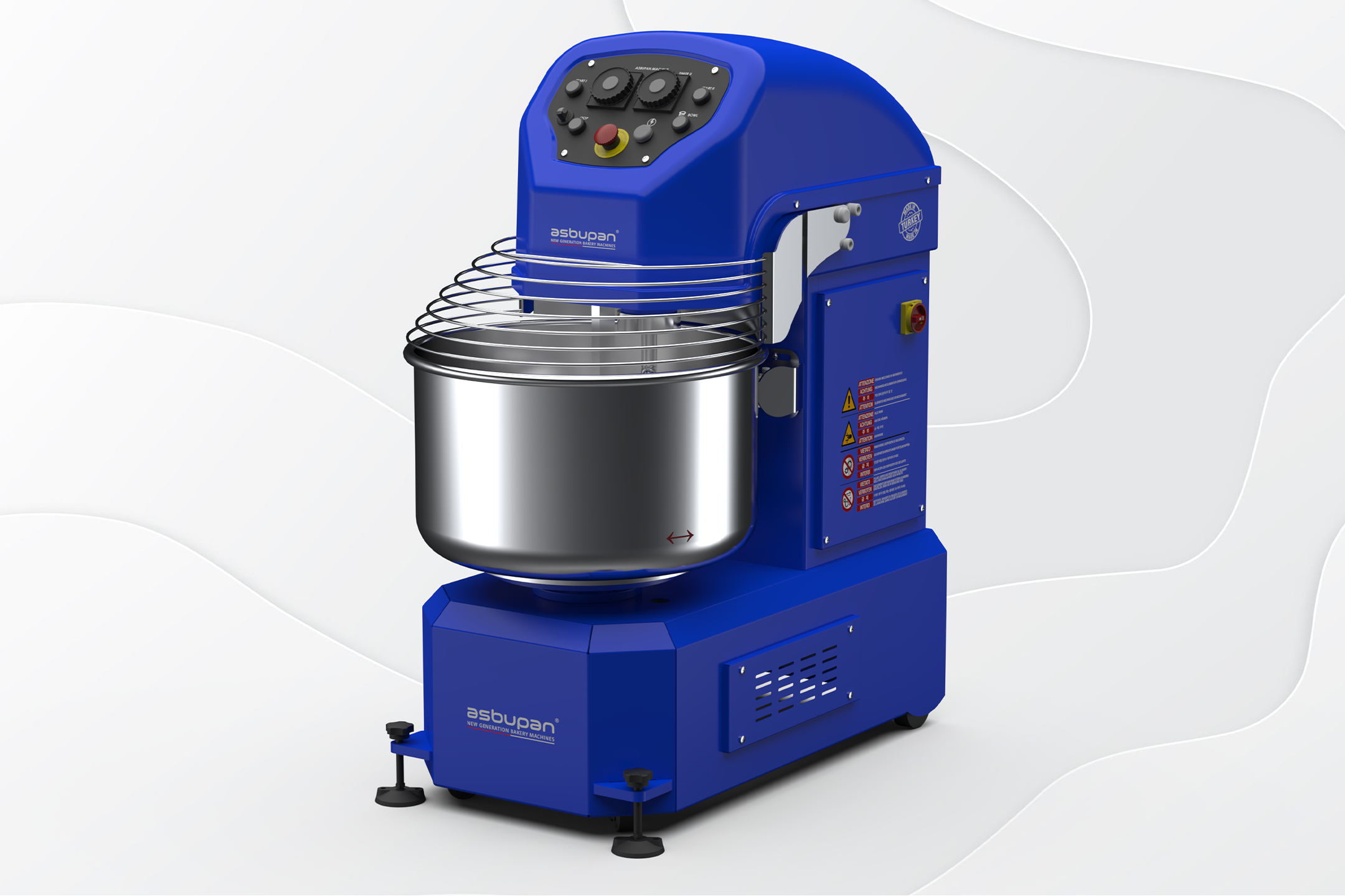 Dijital zaman ayarı ve hız kontrol paneline sahip 25 kg un kapasiteli endüstriyel yoğurma makinesi