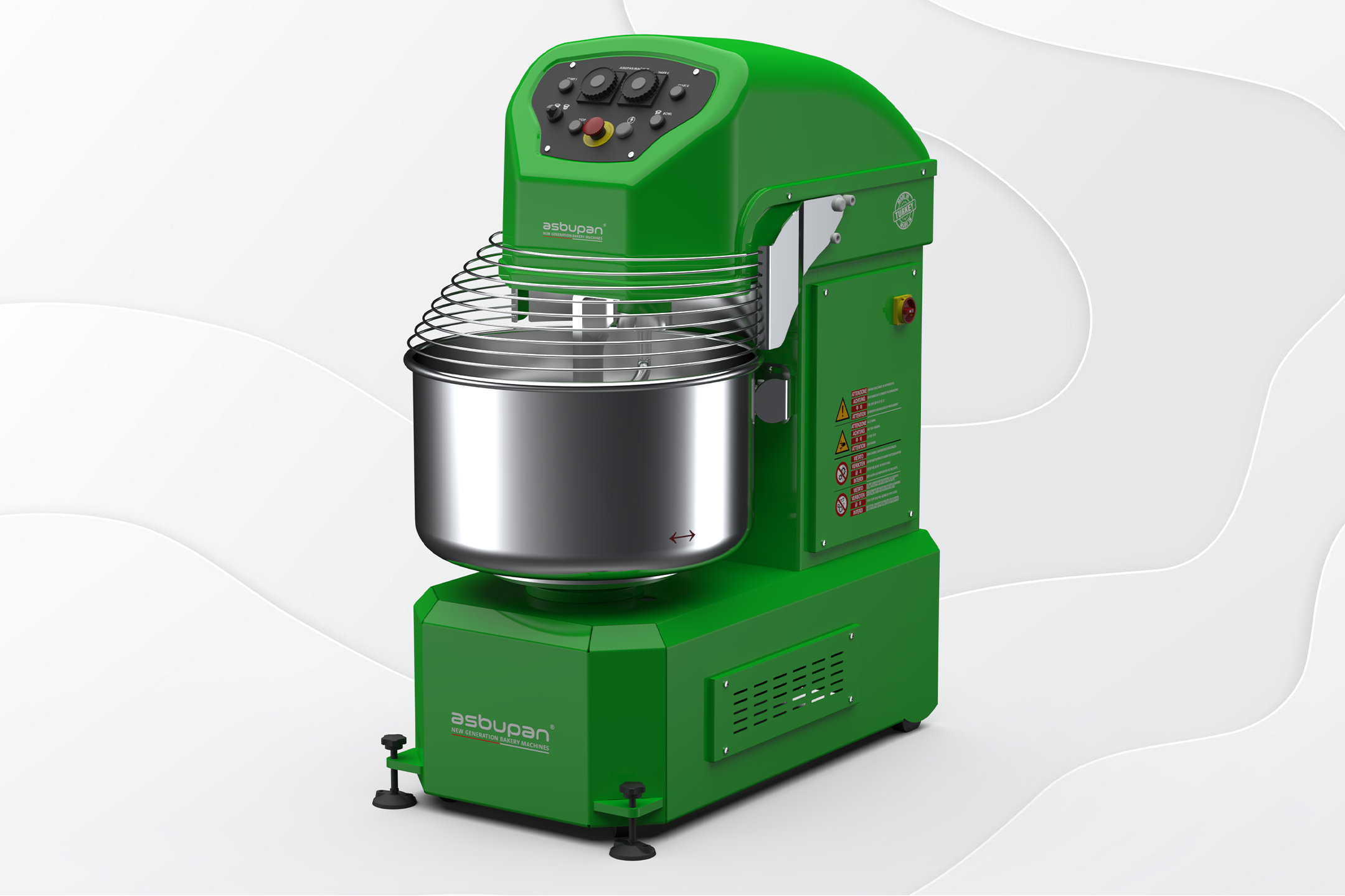 Tam otomatik çalışma moduna ve CE güvenlik standartlarına uygun olarak üretilmiş endüstriyel spiral yoğurma makinesi