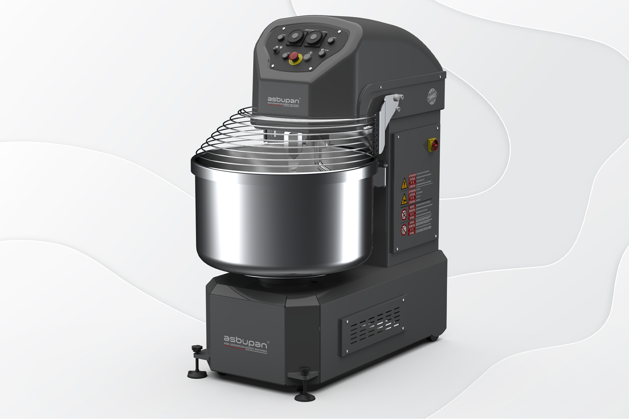 Gıda güvenliğine uygun, paslanmaz çelik kazanlı ve karıştırıcılı profesyonel hamur yoğurma makinesi