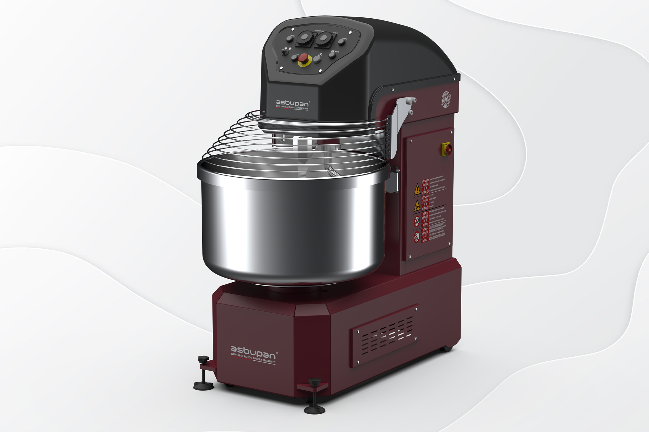 Dijital zaman ayarı ve hız kontrol paneline sahip 60 kg un kapasiteli endüstriyel yoğurma makinesi