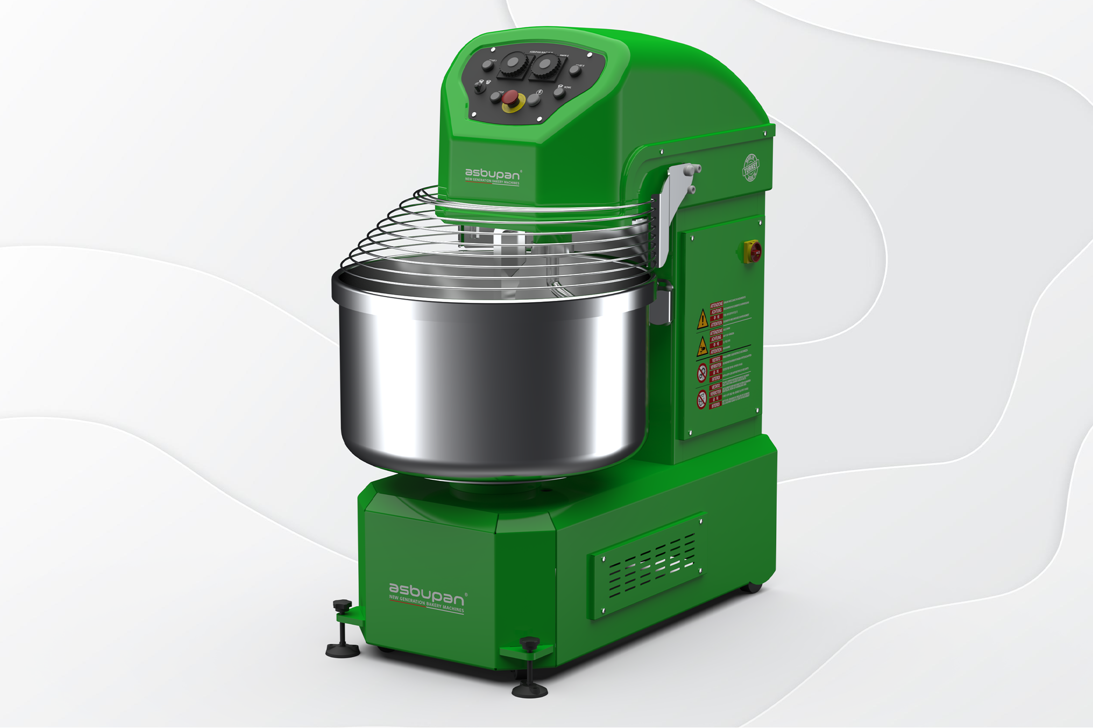 Tam otomatik çalışma moduna ve CE güvenlik standartlarına uygun olarak üretilmiş endüstriyel spiral yoğurma makinesi