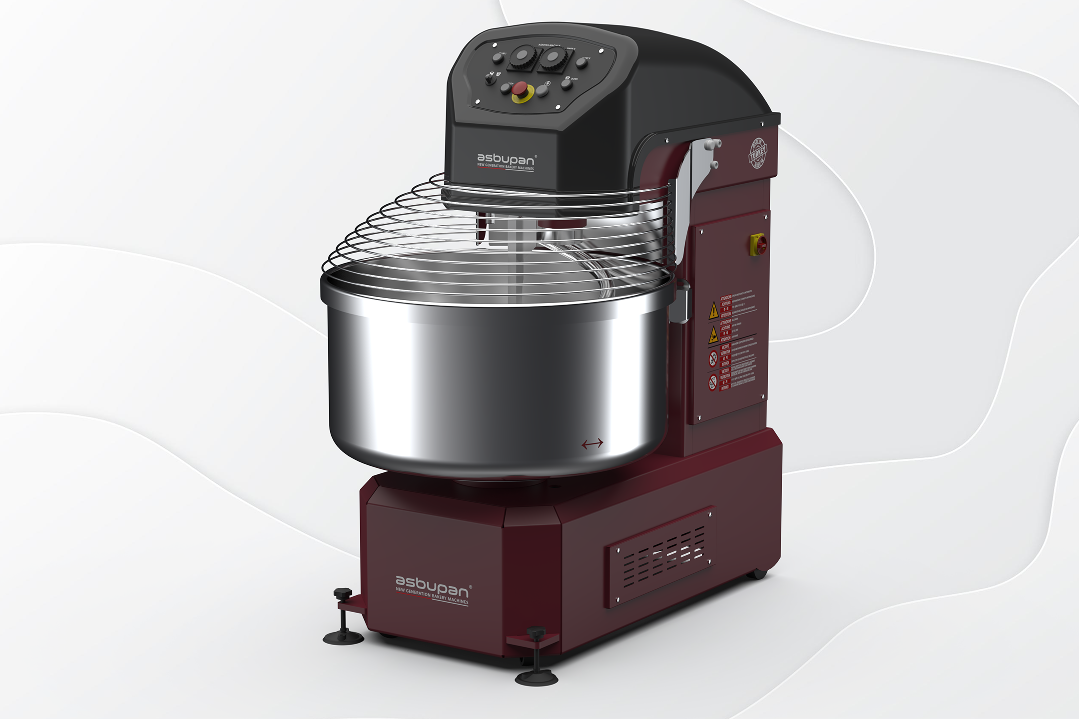 Dijital zaman ayarı ve hız kontrol paneline sahip 80 kg un kapasiteli endüstriyel yoğurma makinesi