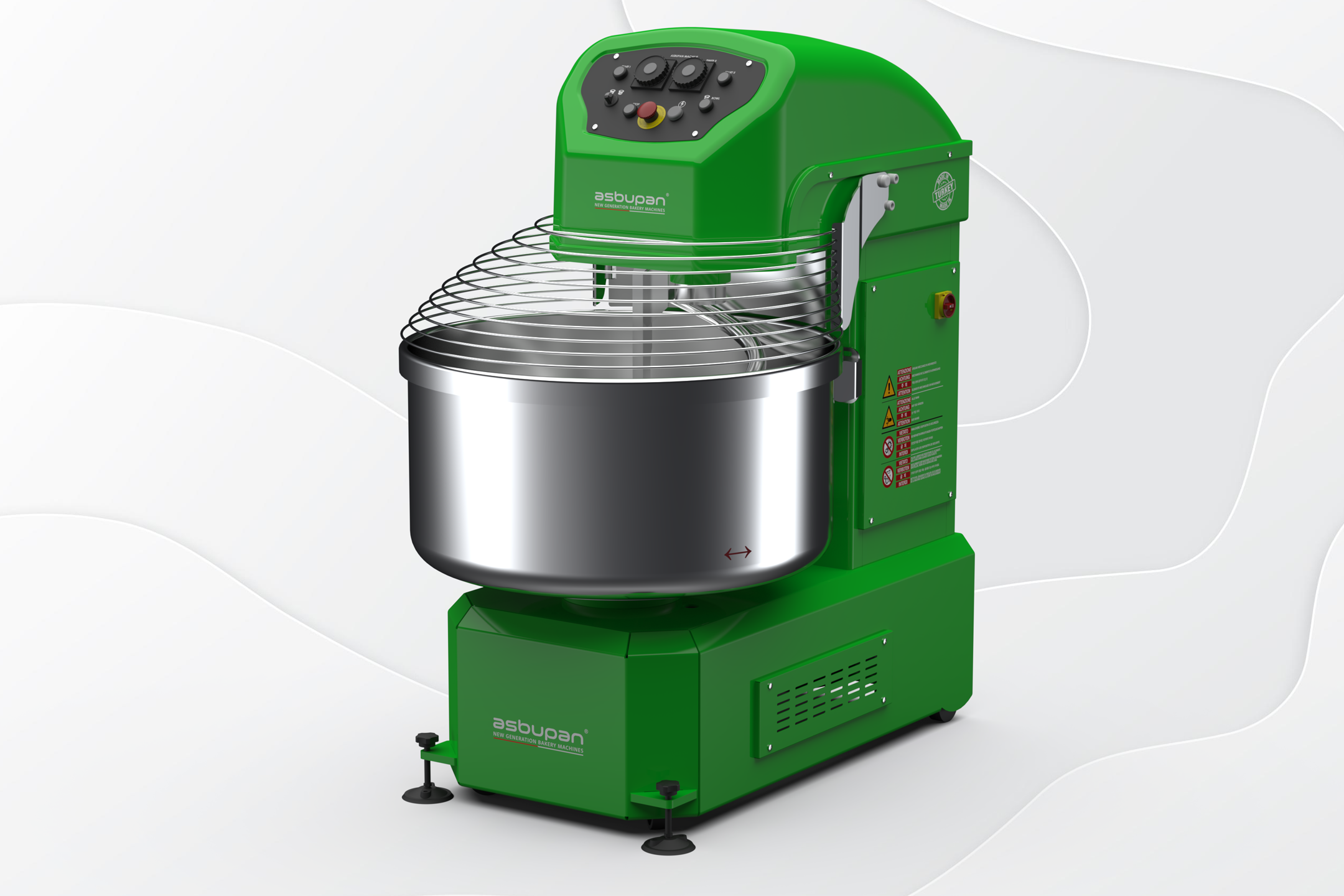 Tam otomatik çalışma moduna ve CE güvenlik standartlarına uygun olarak üretilmiş endüstriyel spiral yoğurma makinesi